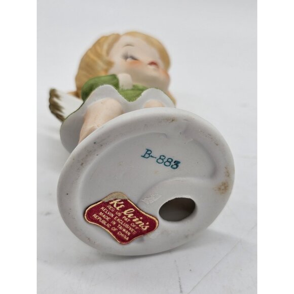 Vintage Kelvins Girl Angel With Flowers Figurine Kitschy B-883 - Picture 7 of 10